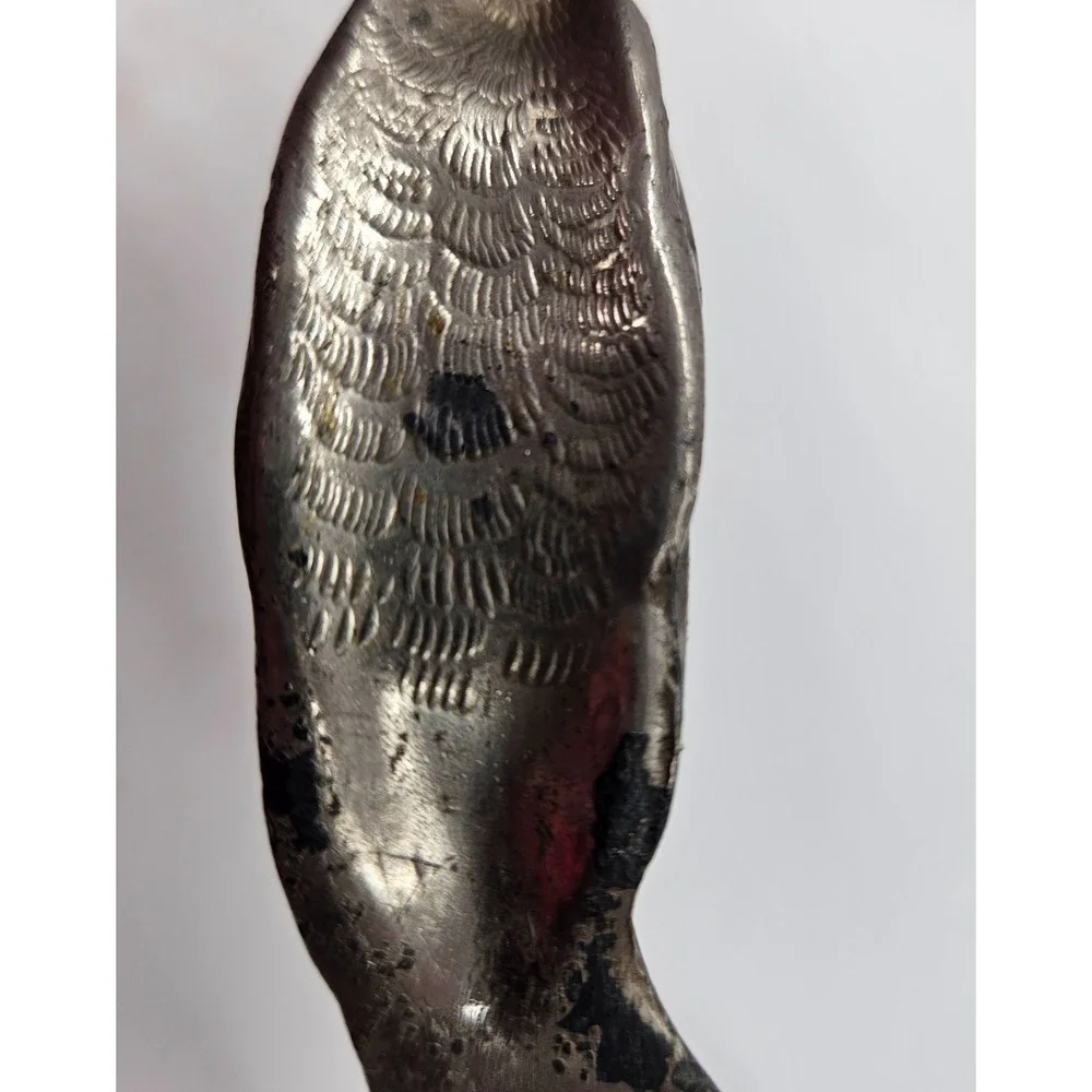Vintage Metal Pheasant Made in USA 430 Silver Tone Bird Figurine